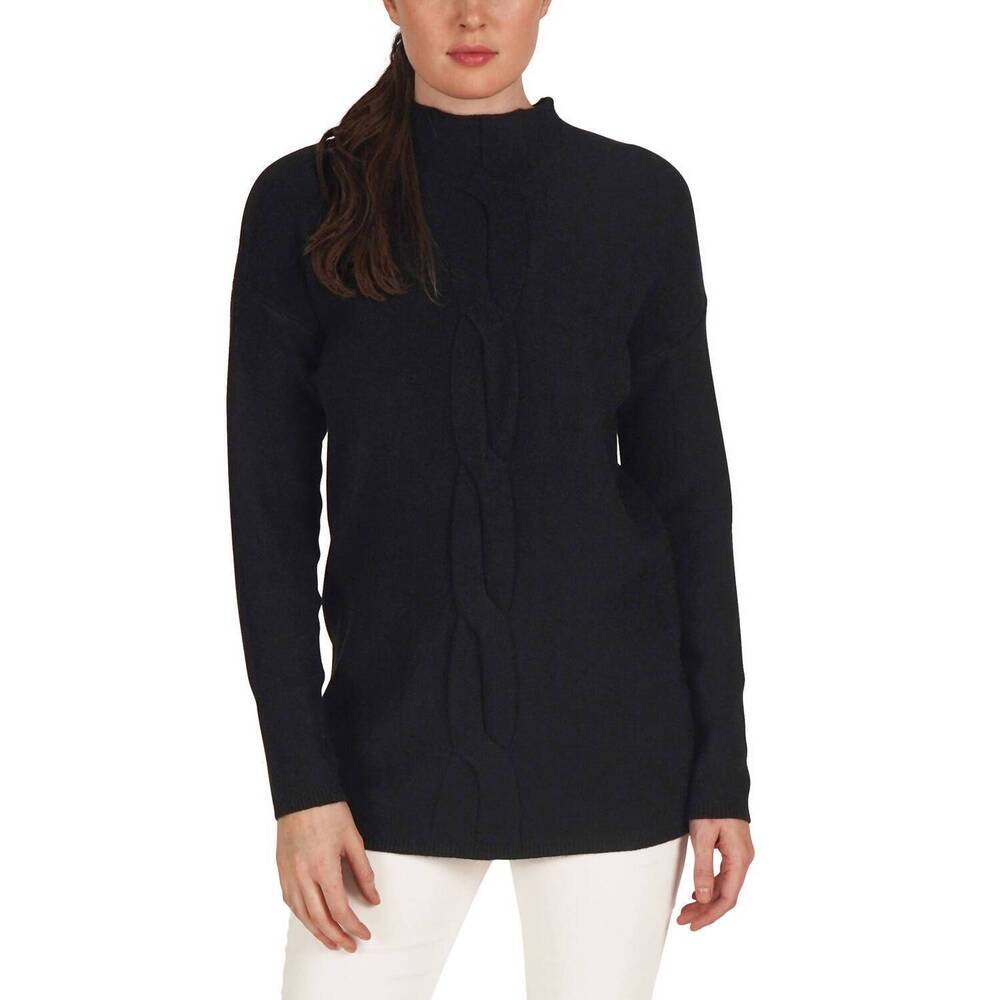 NEW LOVE TOKEN long sleeve mock-neck sweater in black